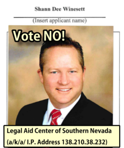 Vote No! Nevada Judicial candidate Shann Dee Winesett